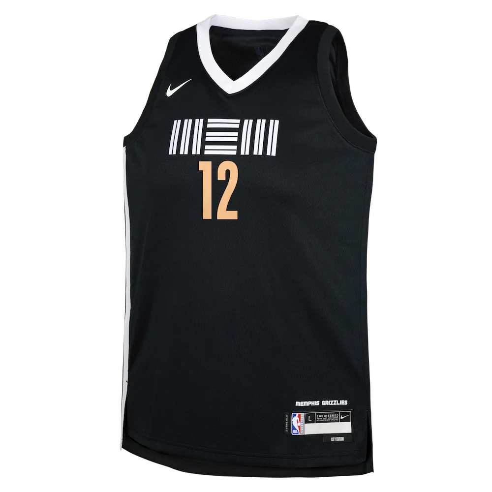 2023-24-Memphis-Grizzlies-Ja-Morant-12-Youth-Swingman-City-Edition-Black-Jersey-2