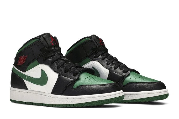 Krossovki-Air-Jordan-1-Mid-GS-Black-Pine-Green-7