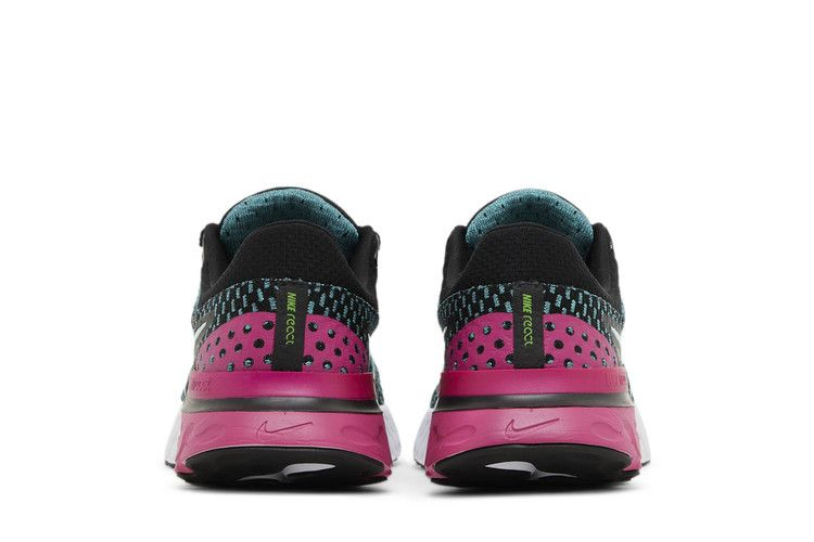 Кроссовки Nike Wmns React Infinity Run Flyknit 3 'Black Pink Prime Dynamic Turquoise'