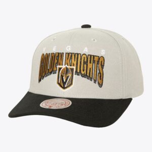Mitchell-Ness-Gray-Vegas-Golden-Knights-Boom-Text-Pro-Snapback-Hat-300x300