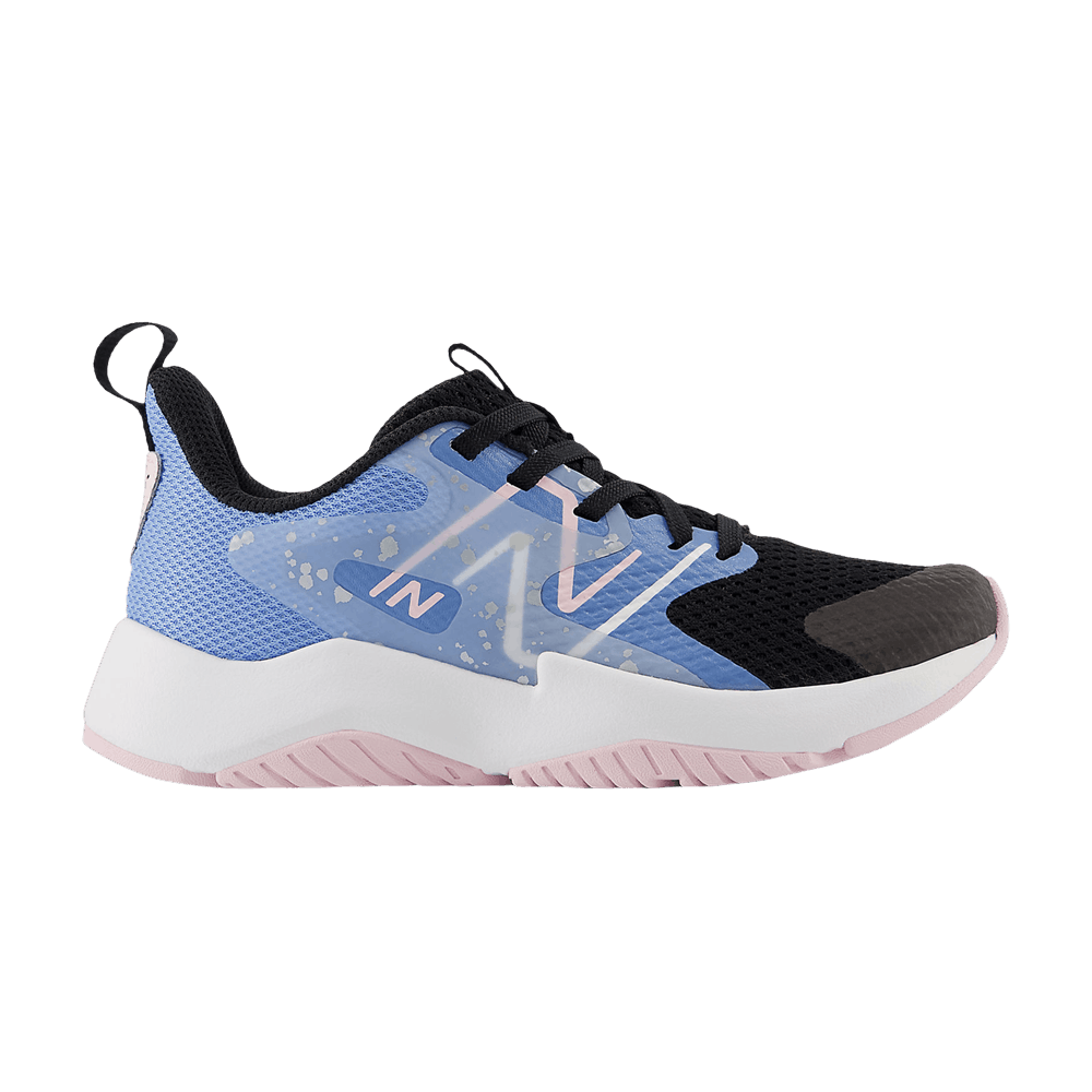 Кроссовки New Balance Rave Run v2 Little Kid 'Black Blue Laguna Paint Splatter'