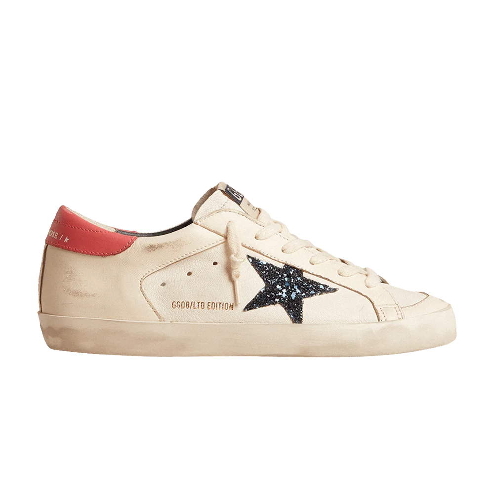 Кроссовки Golden Goose Wmns Superstar LTD 'White Blue Red Glitter'