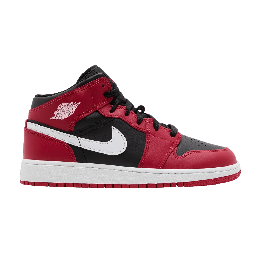 Krossovki-Air-Jordan-1-Mid-GS-Gym-Red-Black-White
