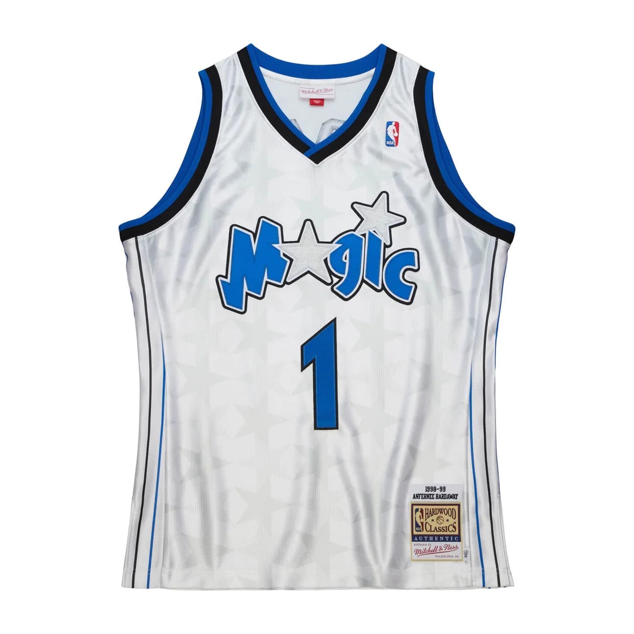 Баскетбольная джерси 1998-99 Orlando Magic Penny Hardaway #1 Authentic Hardwood Classics White Jersey