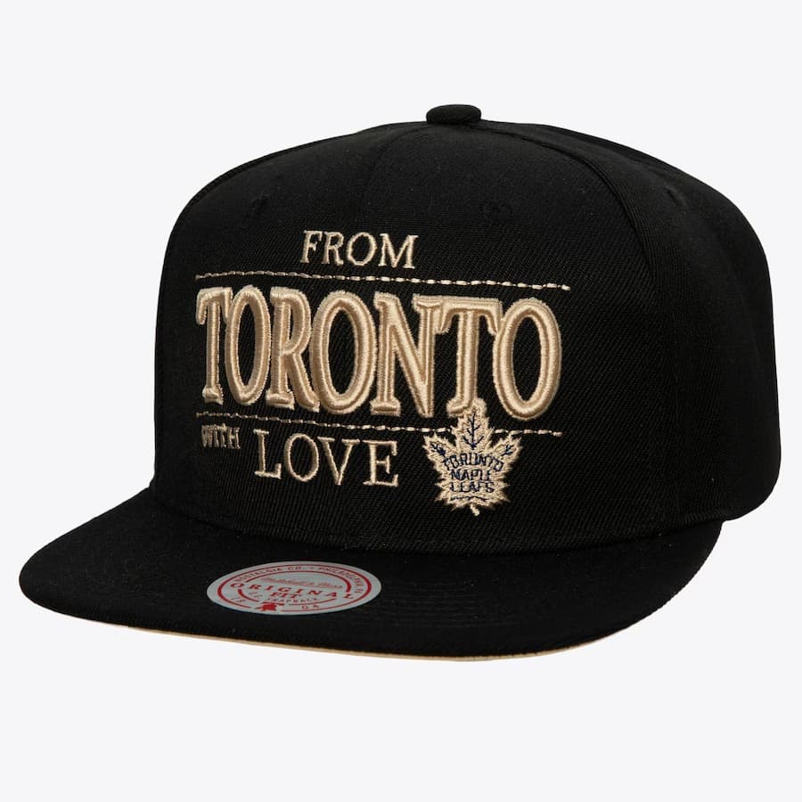 Бейсболка Mitchell & Ness Black Toronto Maple Leafs With Love Snapback Hat