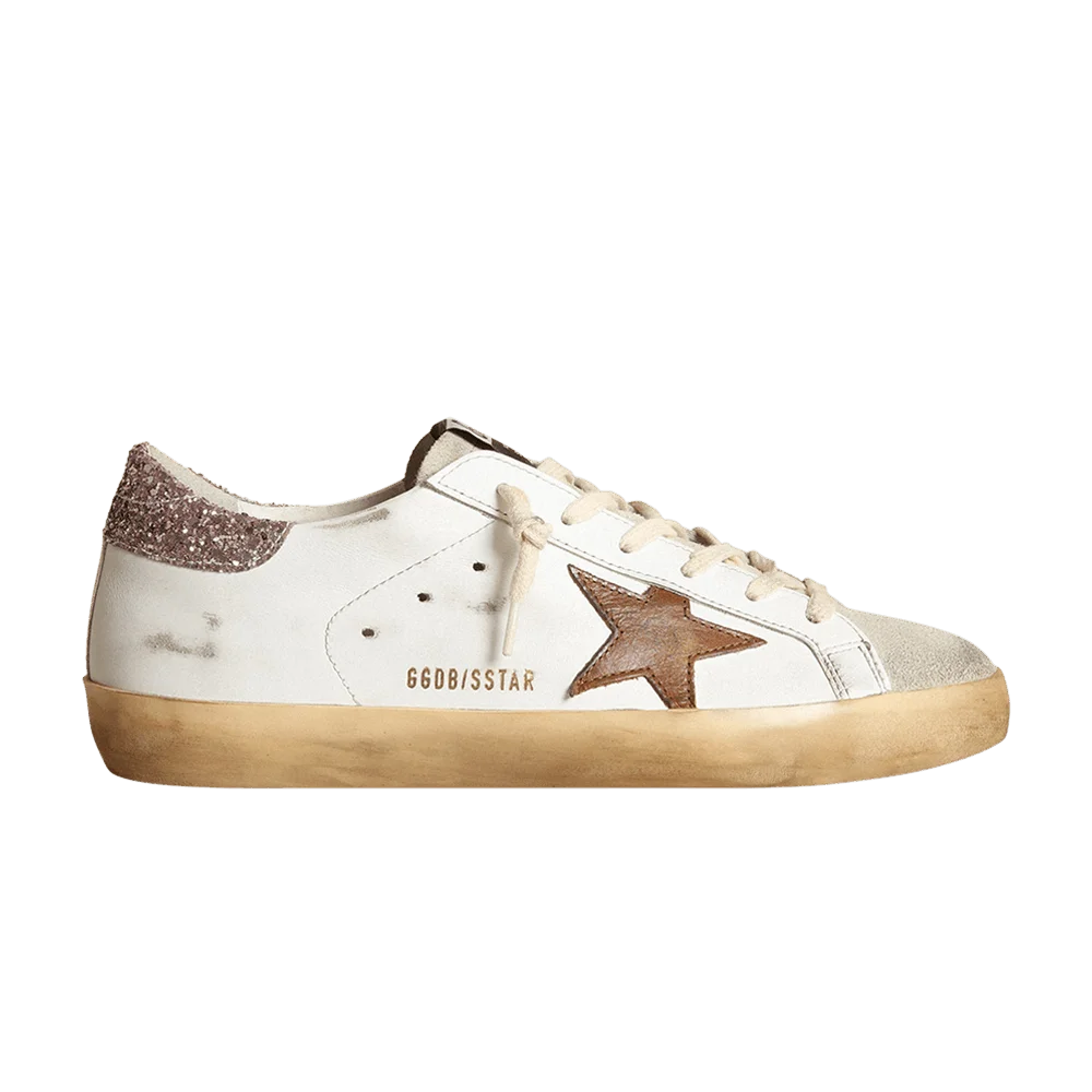 Кроссовки Golden Goose Wmns Superstar 'White Tan Pink Glitter'
