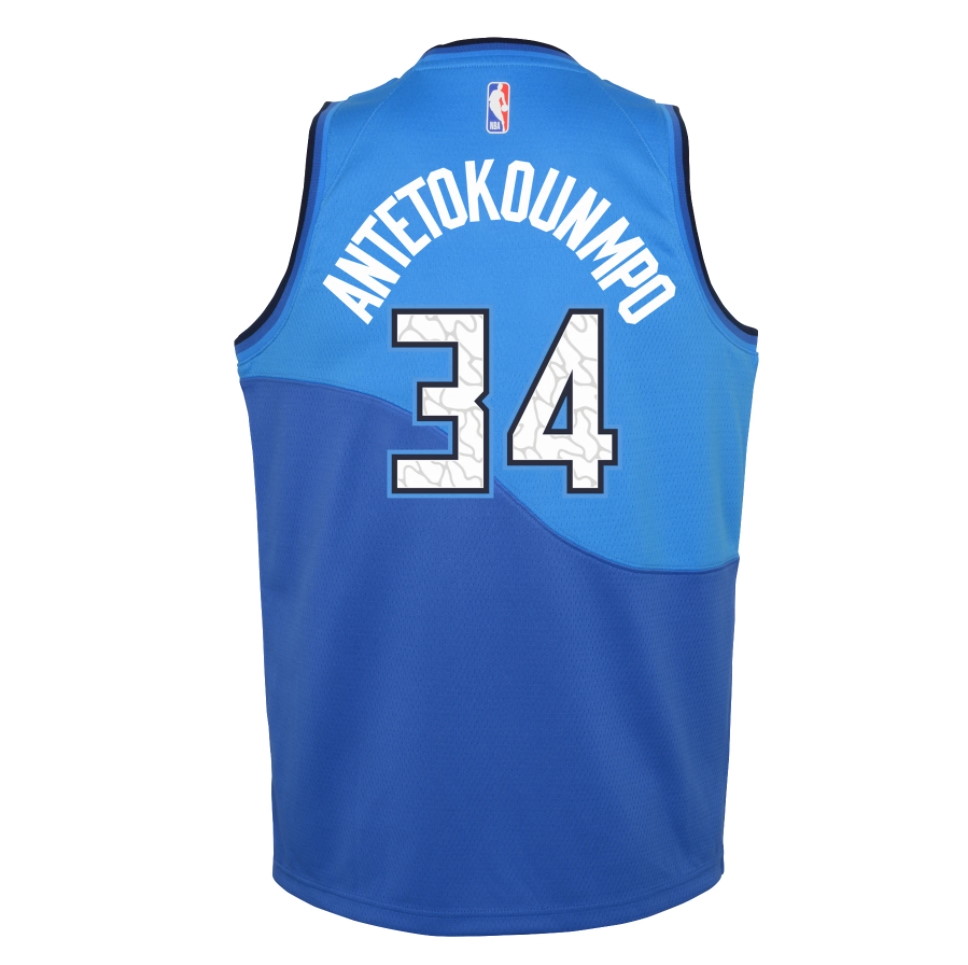 Баскетбольная джерси Nike Giannis Antetokounmpo Milwaukee Bucks City Edition Youth NBA Swingman Jersey