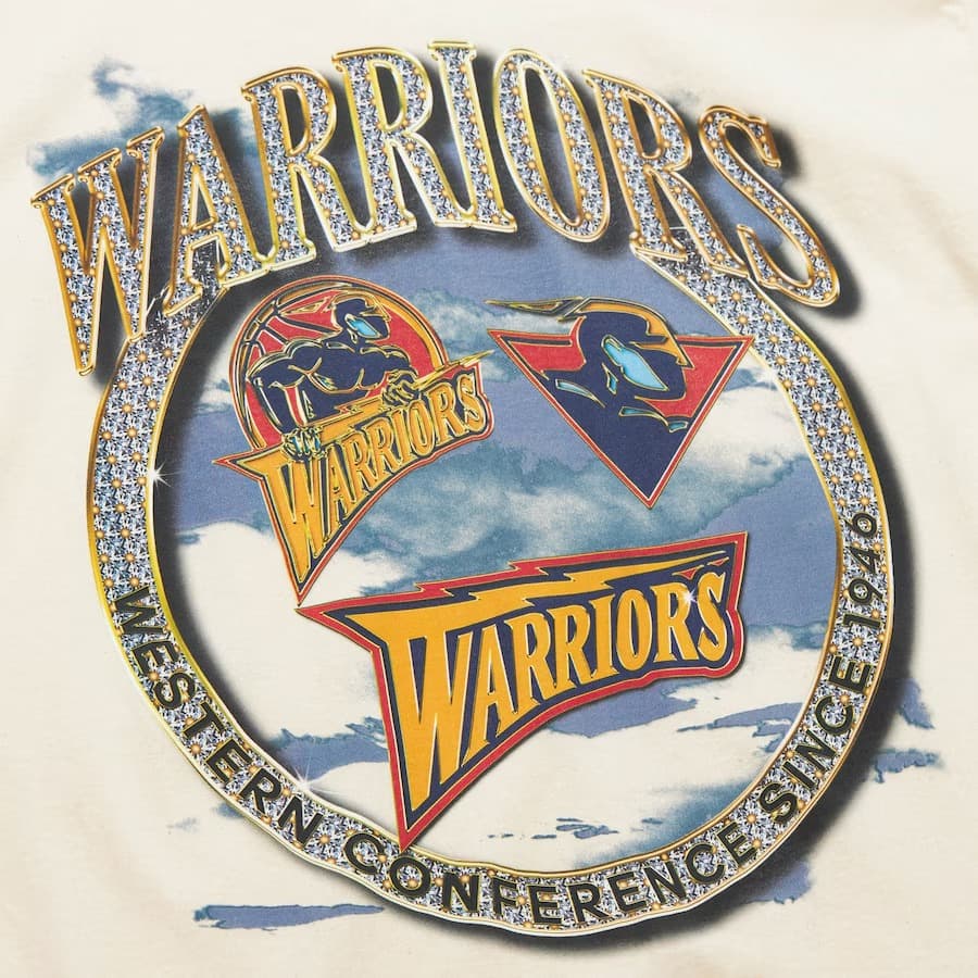 Футболка Mitchell & Ness Natural Golden State Warriors Hardwood Classics Crown Jewels T-Shirt