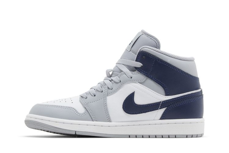 Кроссовки Air Jordan 1 Mid 'Wolf Grey Midnight Navy'