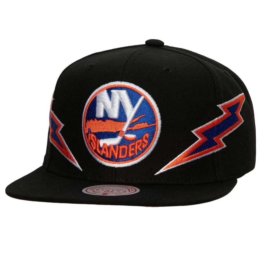 Бейсболка Mitchell & Ness Black New York Islanders Double Trouble Snapback Hat