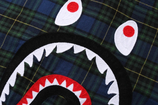 Рубашка BAPE Shark Flannel Check Shirt FW19 Green