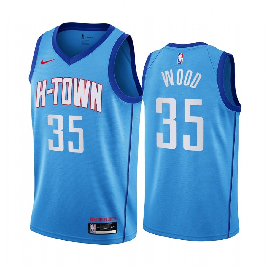 Баскетбольная джерси 2020-21 Houston Rockets #35 Christian Wood City Edition Blue Swingman Jersey