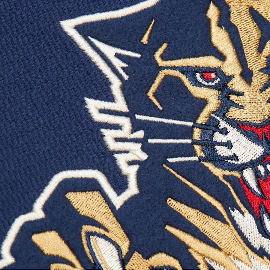 Худи Mitchell & Ness Navy Florida Panthers Vintage Logo Thermal Lightweight Pullover Hoodie
