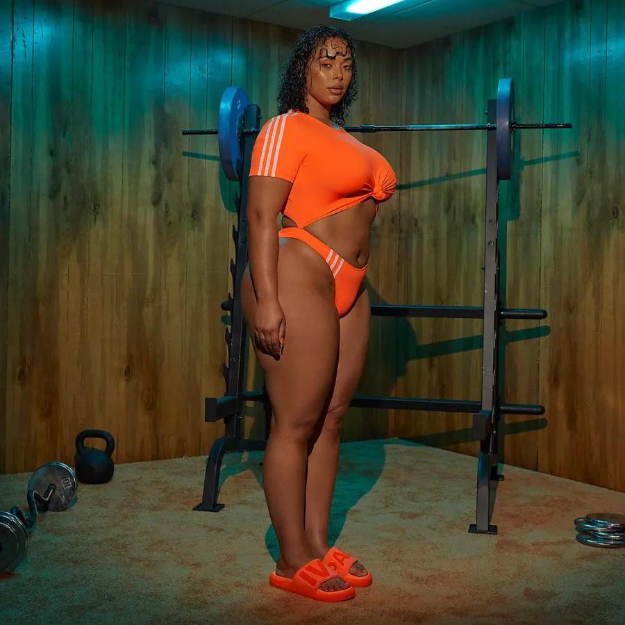 Спортивный купальник adidas Ivy Park Knot Swimsuit (Plus Size) Solar Orange