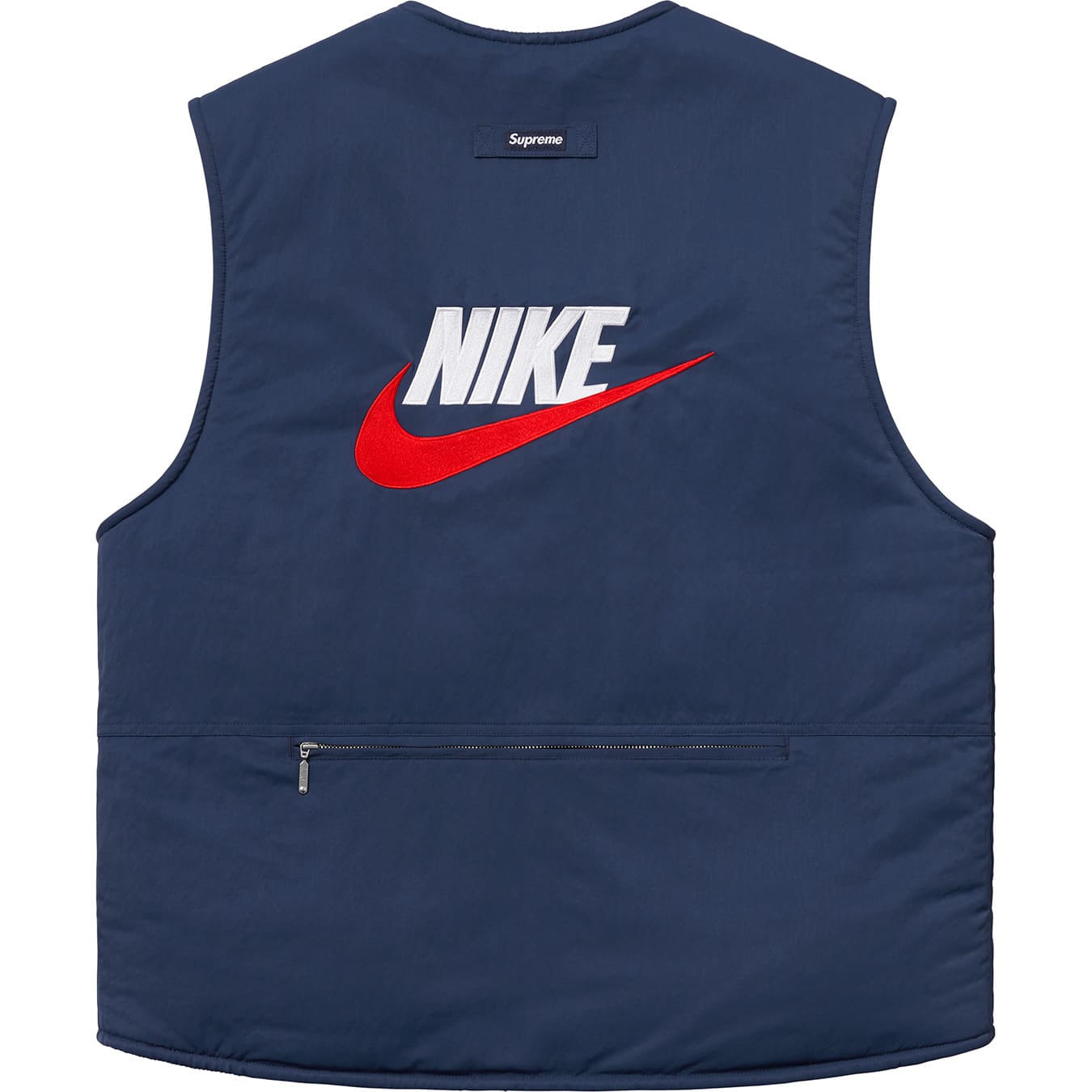 Двусторонний жилет Supreme x Nike Reversible Nylon Sherpa Vest Navy