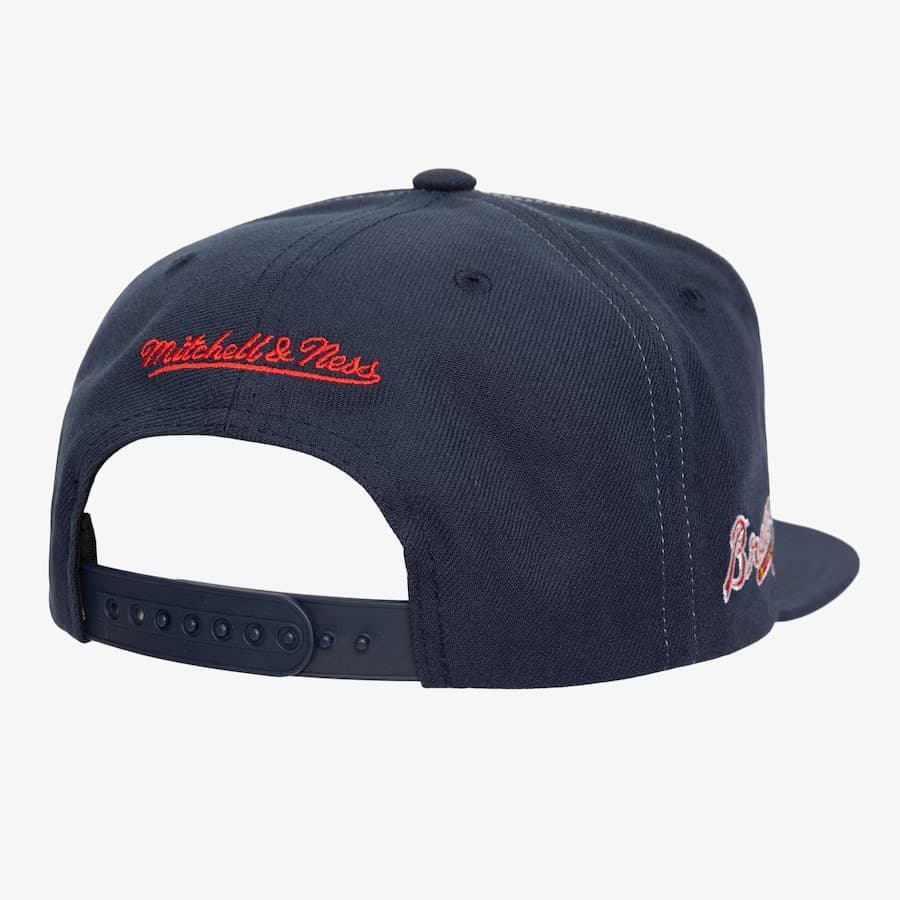 Бейсболка Mitchell & Ness Navy Atlanta Braves Day 4 Snapback Hat