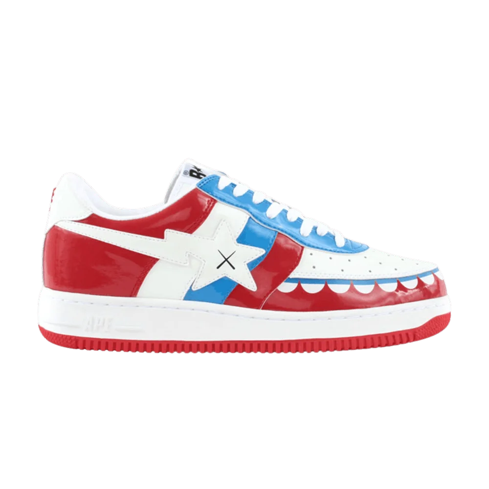 Krossovki-Kaws-x-Bapesta-FS-029-Low-Chompers-White-Red
