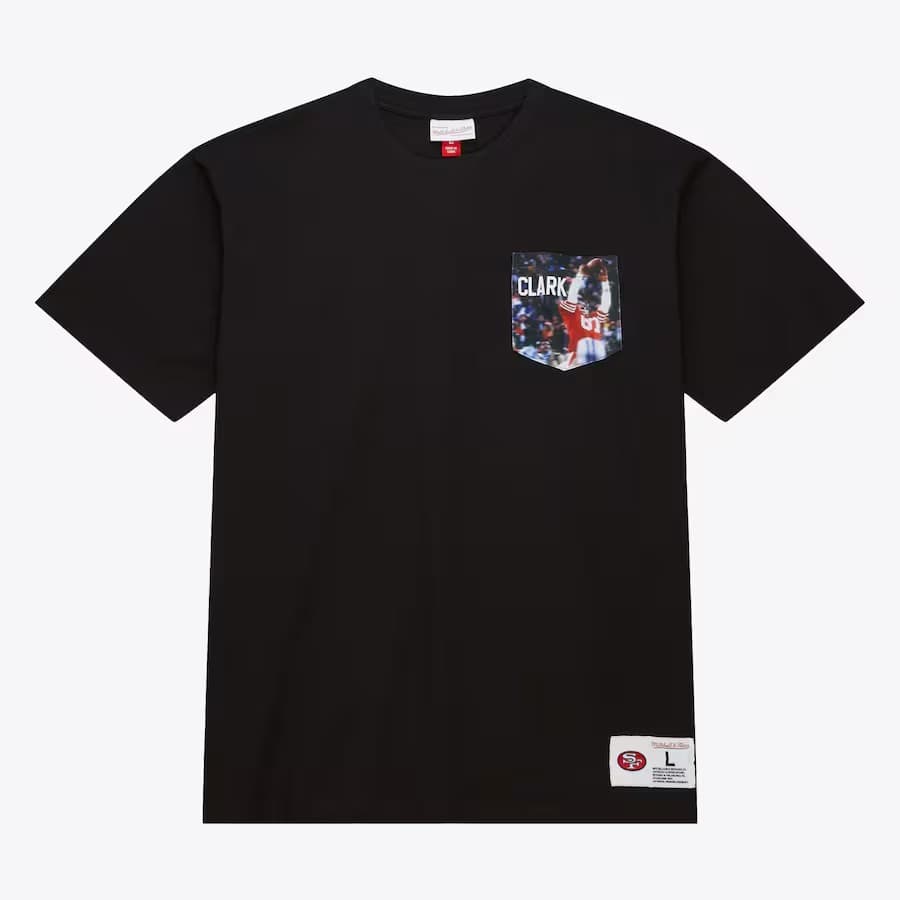 Mitchell-Ness-Dwight-Clark-Black-San-Francisco-49ers-Player-Pocket-Premium-T-Shirt