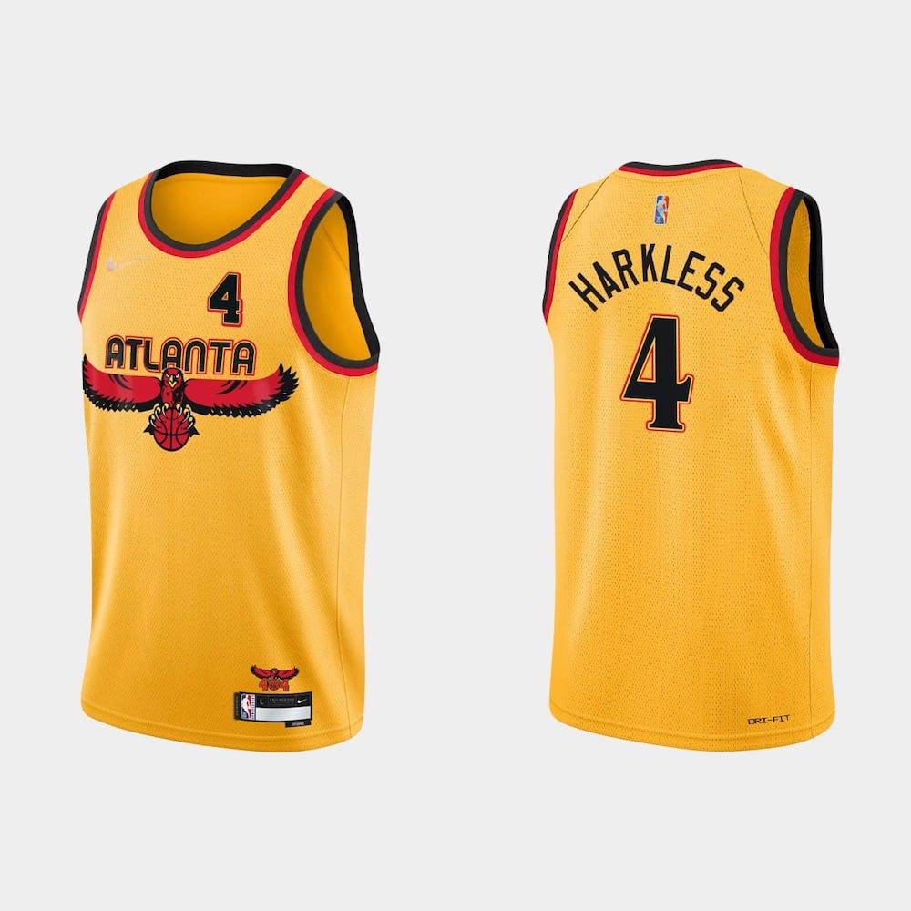 Баскетбольная джерси NBA 75th Anniversary Atlanta Hawks #4 Maurice Harkless City Gold Jersey