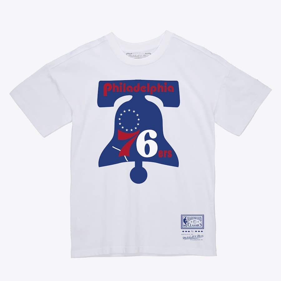 Футболка Mitchell & Ness White Philadelphia 76ers Logo T-Shirt
