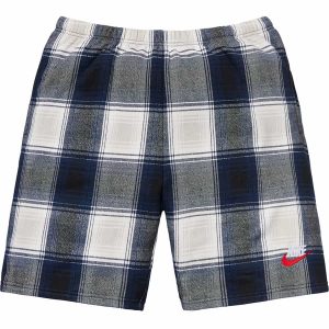 Supreme-x-Nike-Plaid-Sweatshort-Navy-4-300x300