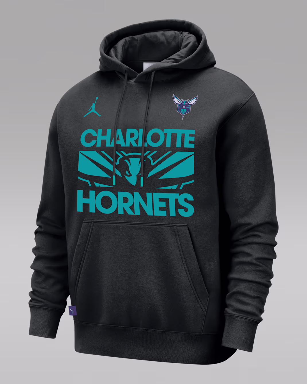 Мужская худи Jordan NBA Charlotte Hornets Club Courtside Black/Rapid Teal