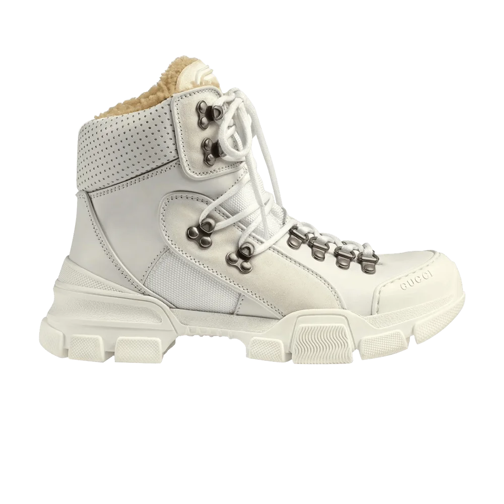 Кроссовки Gucci Wmns Flashtrek High 'Faux Shearling - White'