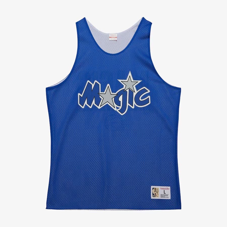 Майка Mitchell & Ness Blue Orlando Magic Vintage Logo Mesh Practice Tank Top