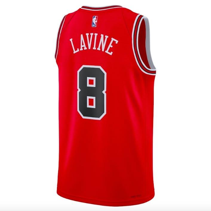 Баскетбольная джерси 2022-23 Chicago Bulls #8 Zach LaVine Nike Icon Red Jersey