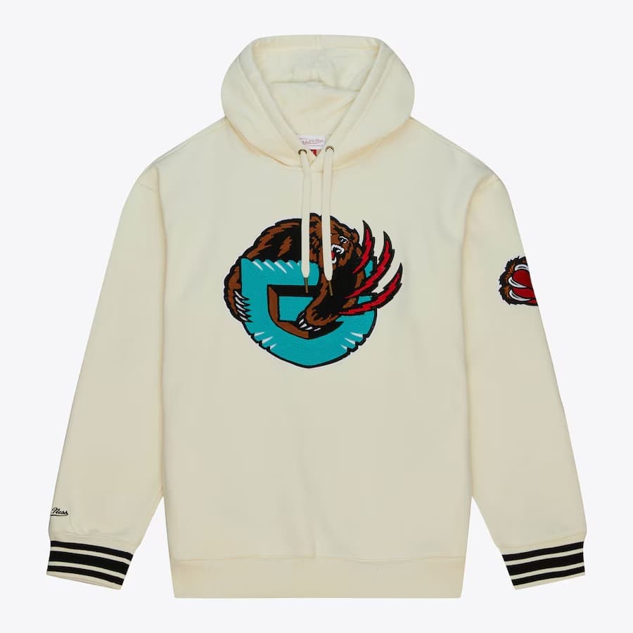 Худи Mitchell & Ness Cream Vancouver Grizzlies Retro Chainstitch Heavyweight Pullover Hoodie