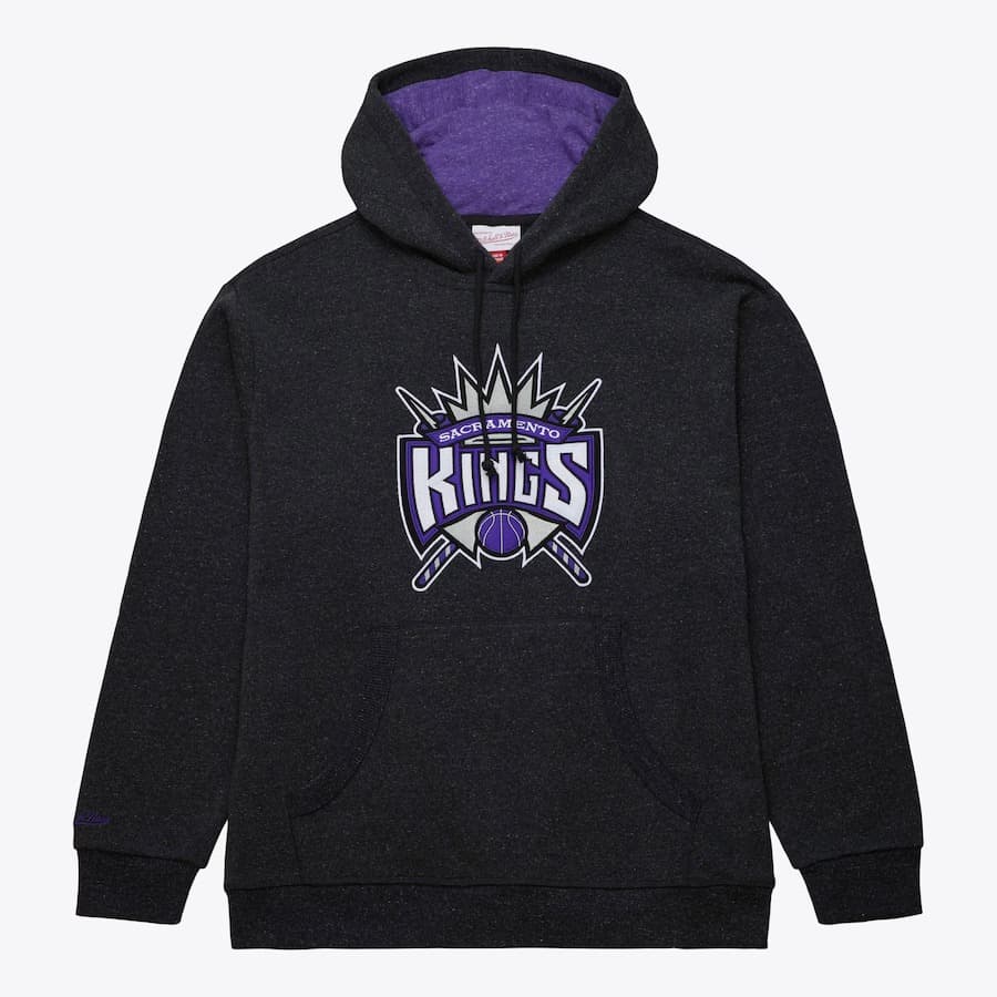Худи Mitchell & Ness Black Sacramento Kings Snow Washed Fleece Pullover Hoodie