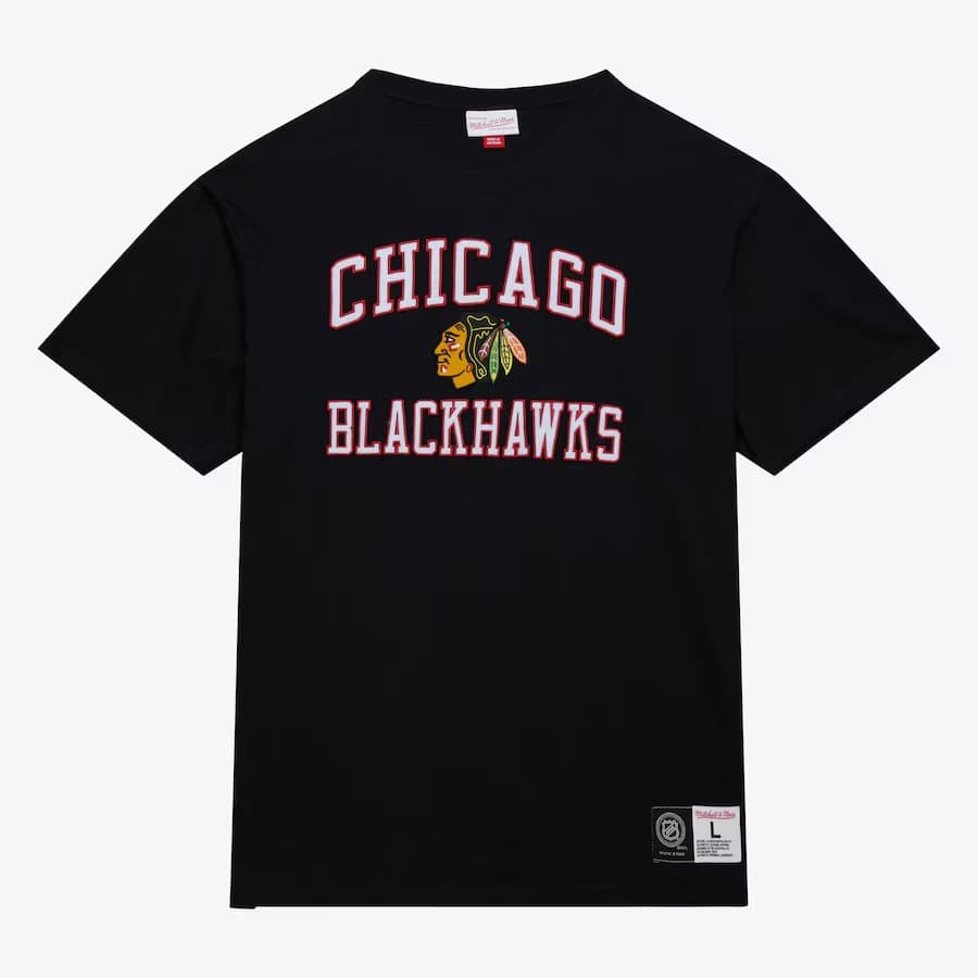 Футболка Mitchell & Ness Black Chicago Blackhawks Legendary Slub T-Shirt
