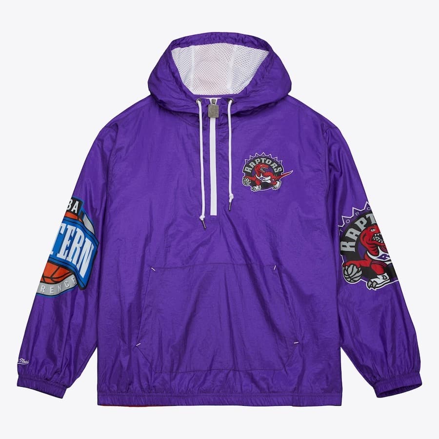 Анорак Mitchell & Ness Purple Toronto Raptors Team 2.0 Anorak Quarter-Zip Windbreaker Jacket