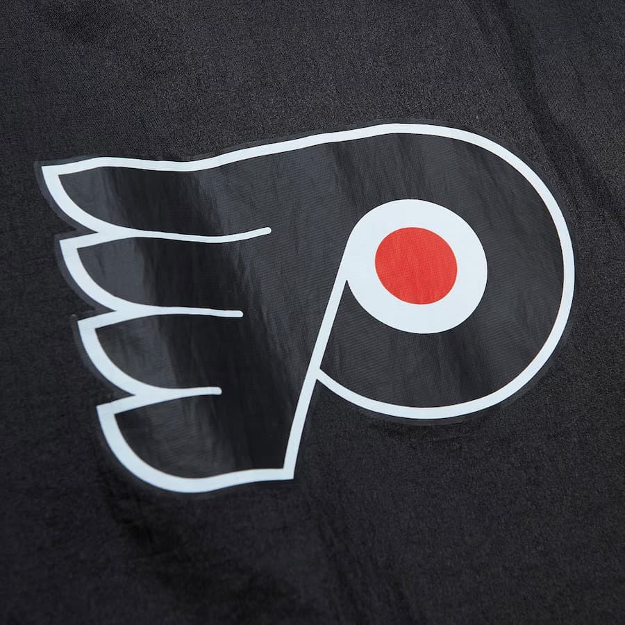 Анорак Mitchell & Ness Black Philadelphia Flyers Team 2.0 Anorak Quarter-Zip Windbreaker Jacket