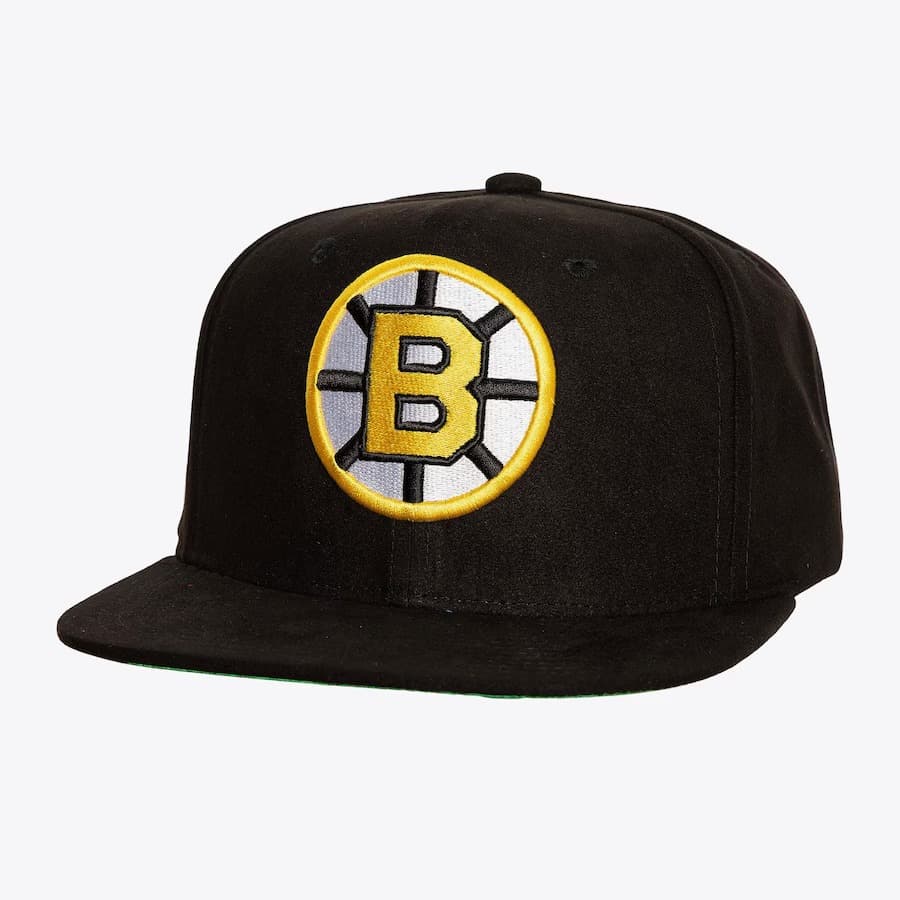 Бейсболка Mitchell & Ness Black Boston Bruins Sweet Suede Vintage Snapback Hat