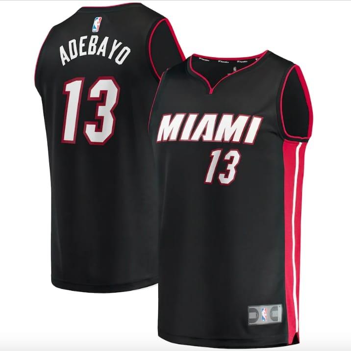 Баскетбольная джерси 2022-23 Miami Heat #13 Bam Adebayo Fast Break Icon Black Jersey