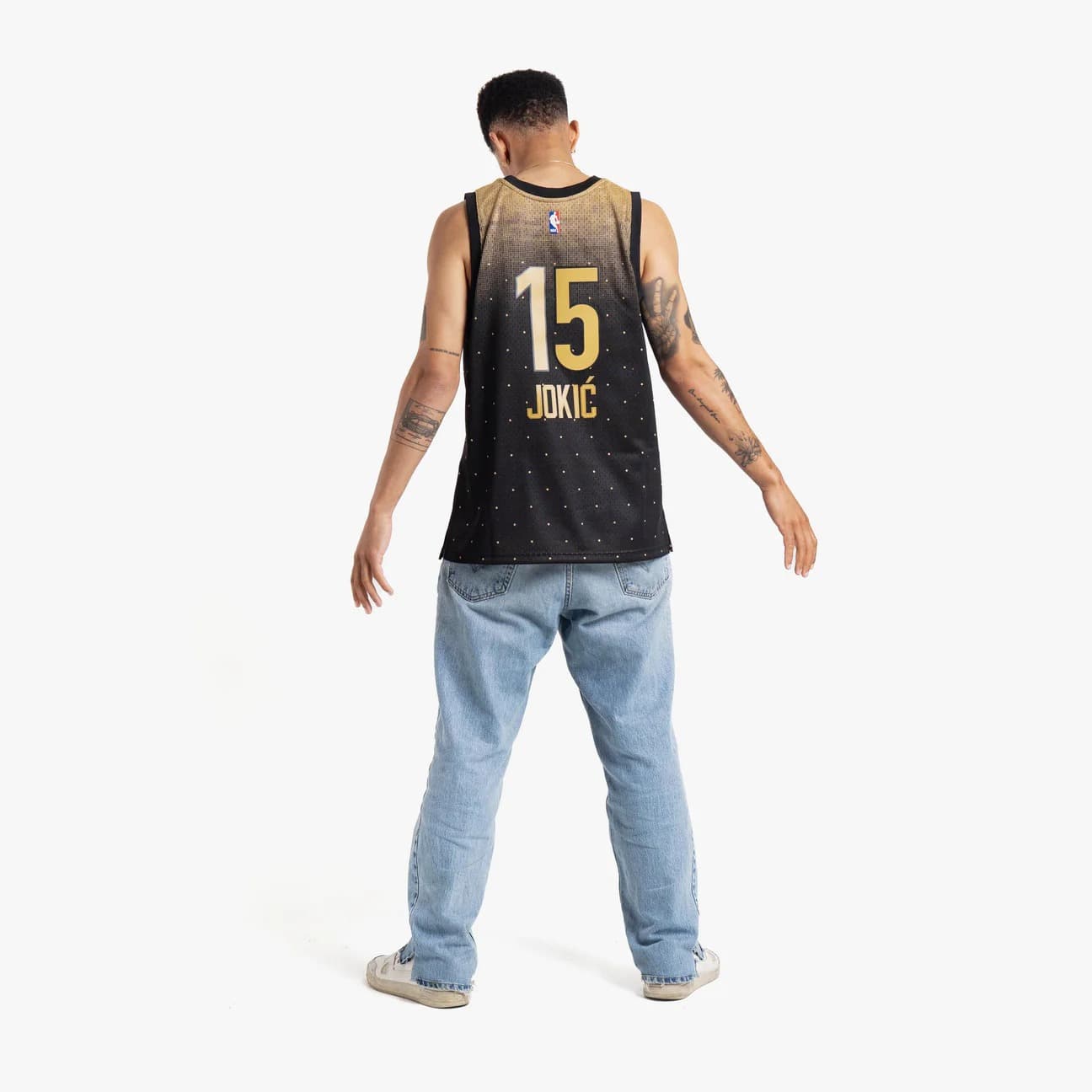 Баскетбольная джерси 2016 All Star Nikola Jokić #15 Swingman HWC Throwback NBA Black Yellow Jersey