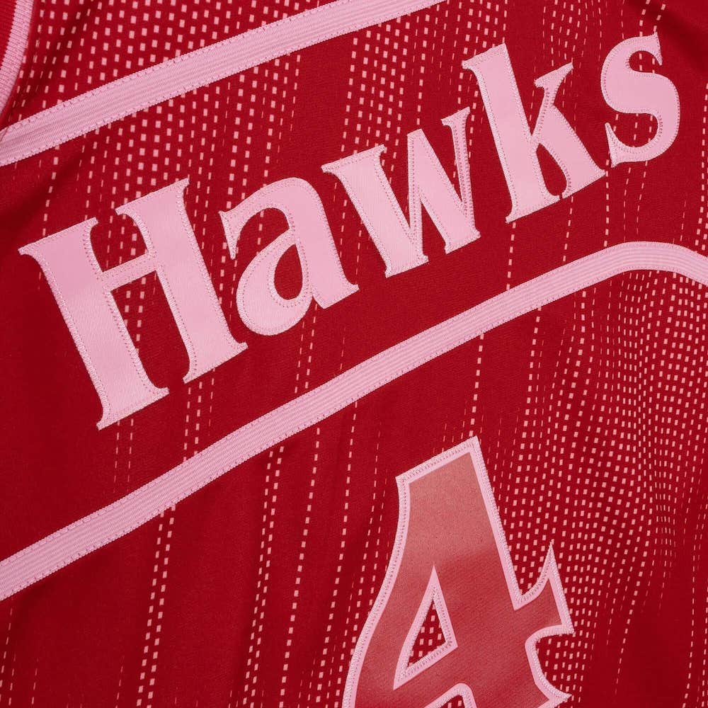 Баскетбольная джерси 1996-97 Atlanta Hawks #4 Spud Webb Hardwood  Red Monochrome Jersey