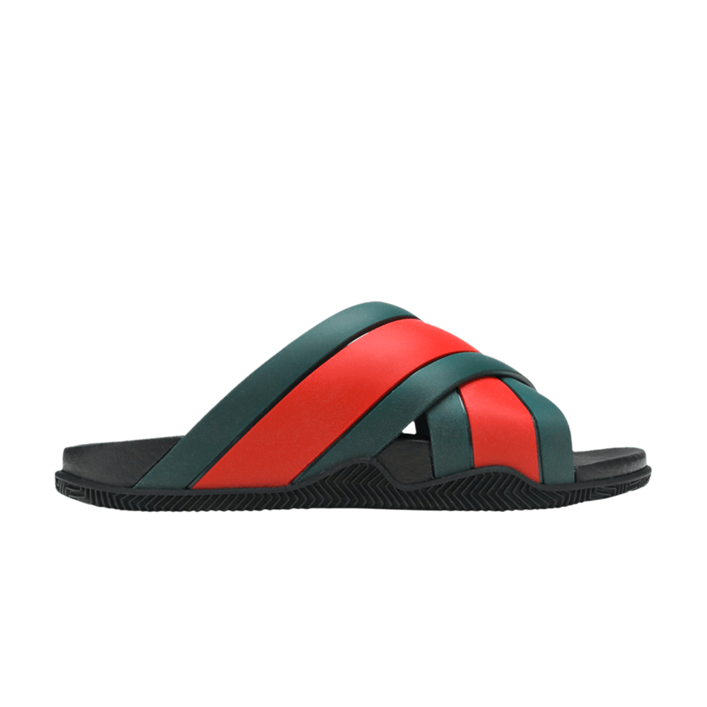 Кроссовки Gucci Rubber Slide 'Green Red'