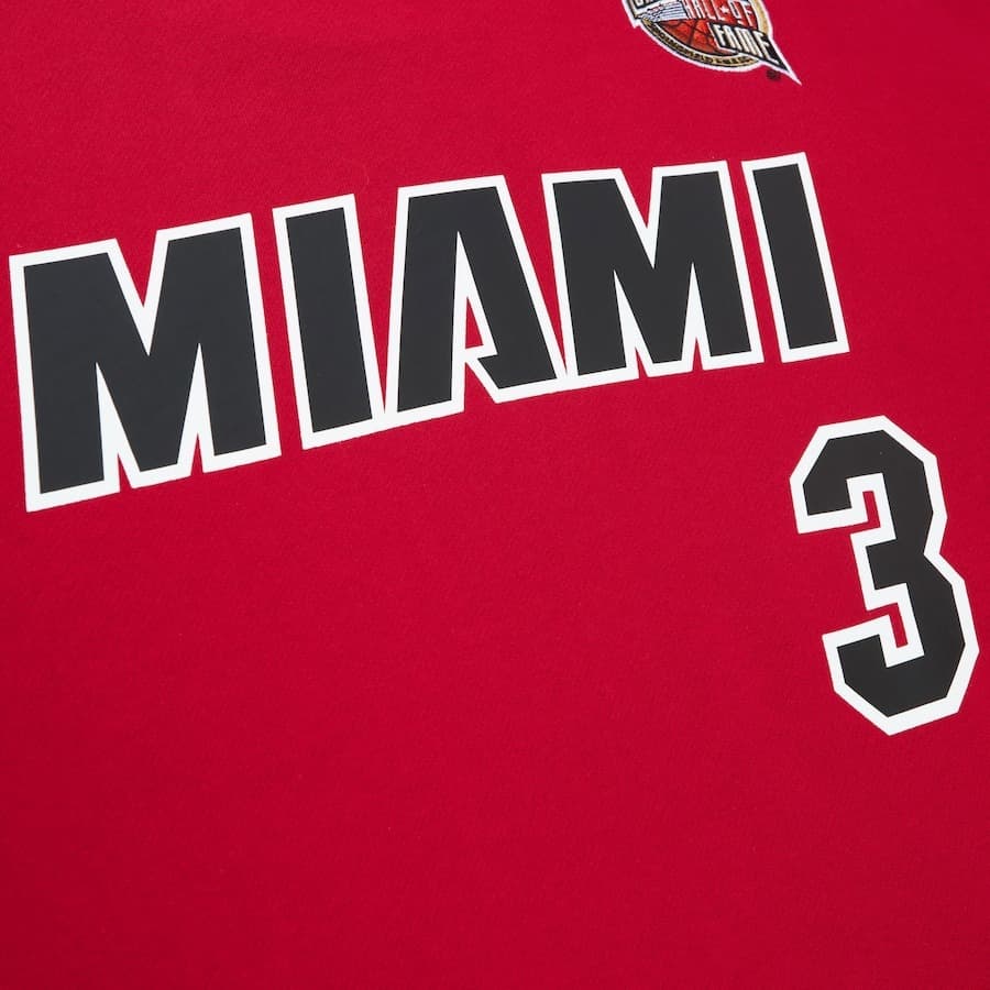 Худи Mitchell & Ness Dwyane Wade Red Miami Heat 2023 Naismith Basketball Hall Of Fame Name & Number Pullover Hoodie
