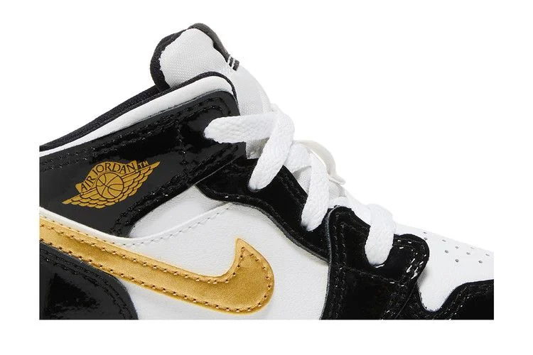 Кроссовки Air Jordan 1 Mid Patent SE TD 'Black Gold'