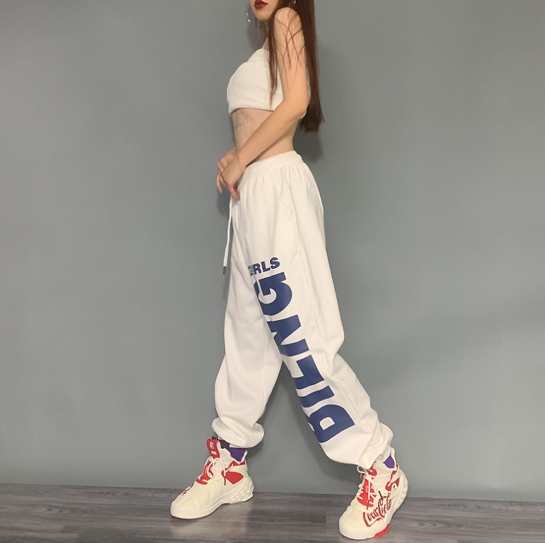 Спортивные брюки 2021 Bling Hip-hop Style Sweatpants White/Black