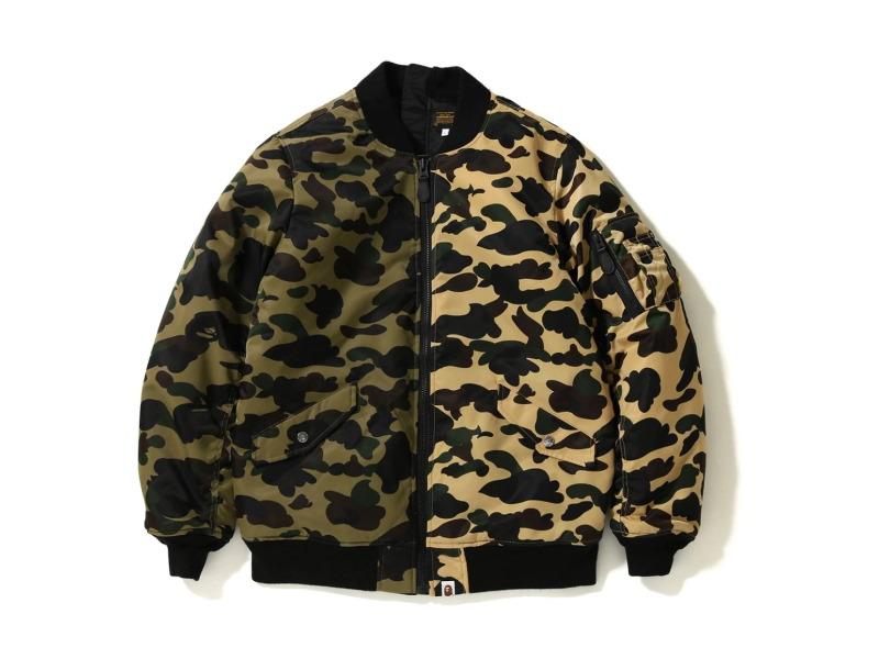 Куртка BAPE 1st Camo Half MA-1 Yellow/Green