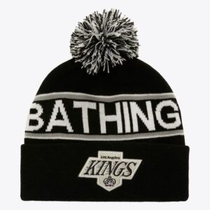 Mitchell-Ness-x-Bape-Black-Los-Angeles-Kings-Cuffed-Knit-Pom-Hat-300x300