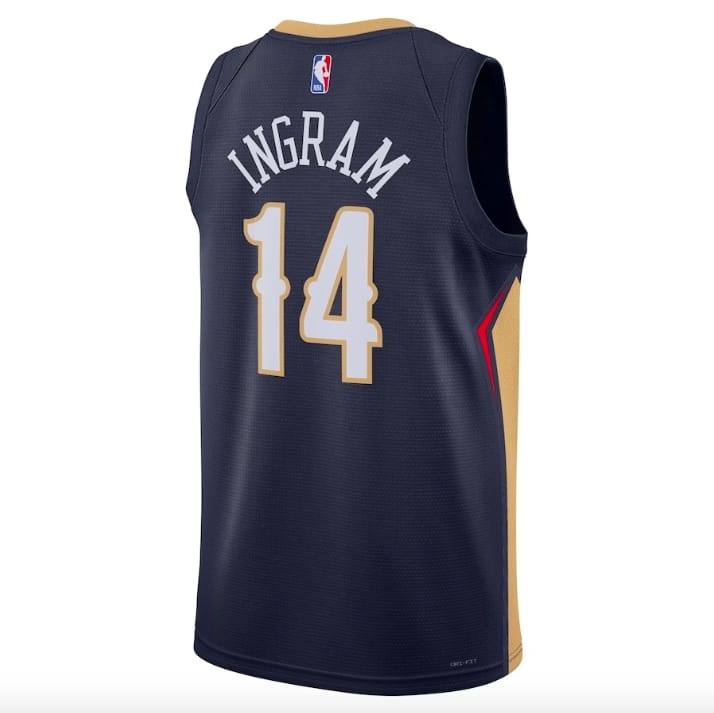 Баскетбольная джерси 2022-23 New Orleans Pelicans #14 Brandon Ingram Swingman Icon Navy Jersey