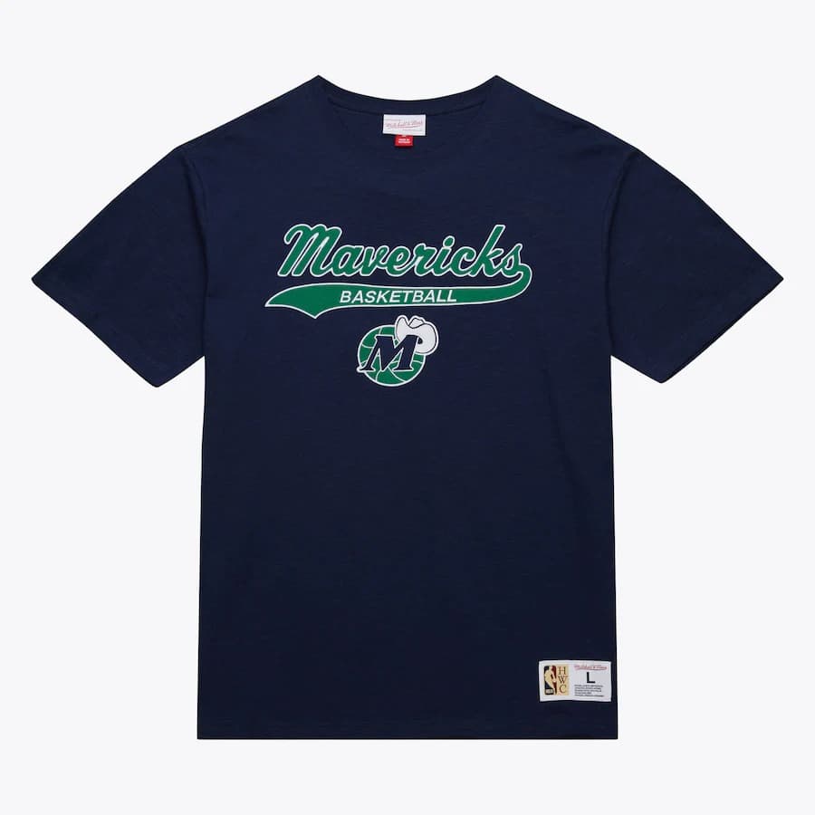 Футболка Mitchell & Ness Navy Dallas Mavericks Vintage Logo Legendary Slub T-Shirt