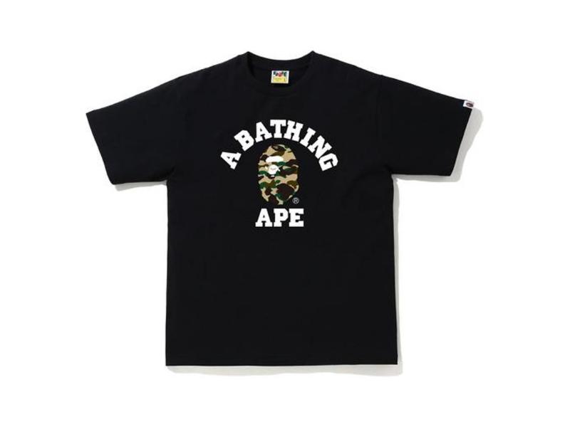 Футболка BAPE 1st Camo College T-Shirt (SS20) Black/Yellow