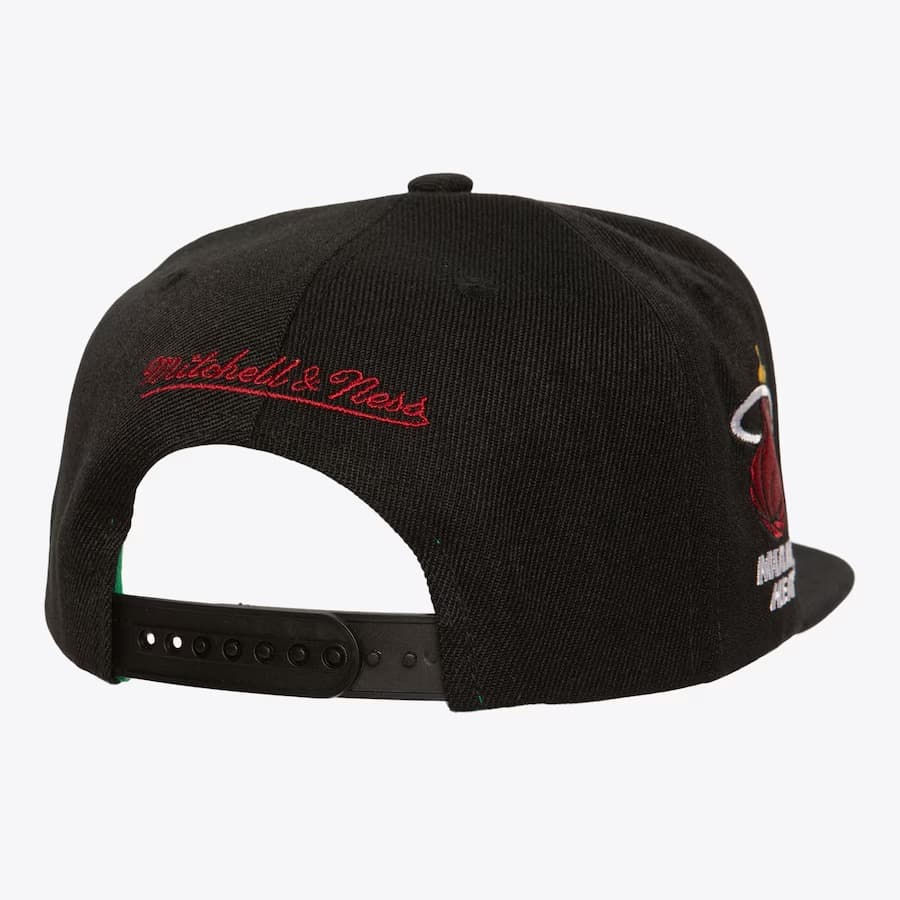 Mitchell-Ness-Black-Miami-Heat-Triple-Play-Snapback-Hat-1