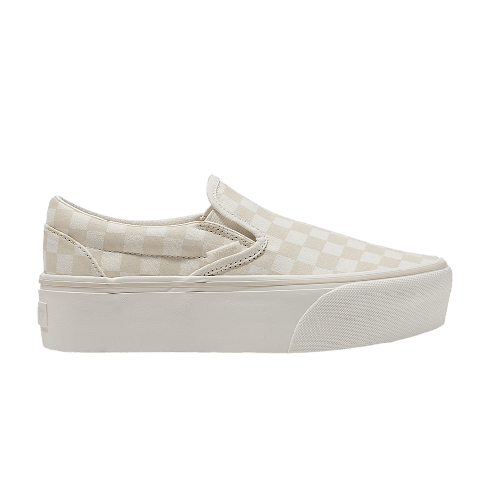 Кроссовки Vans Classic Slip-On Stackform 'Checkerboard - Turtledove Beige'