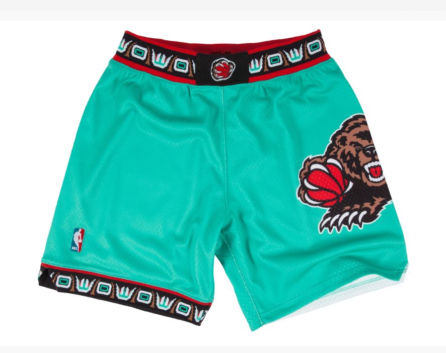 Спортивные шорты Vancouver Grizzlies Green Throwback Basketball Shorts Embroidered